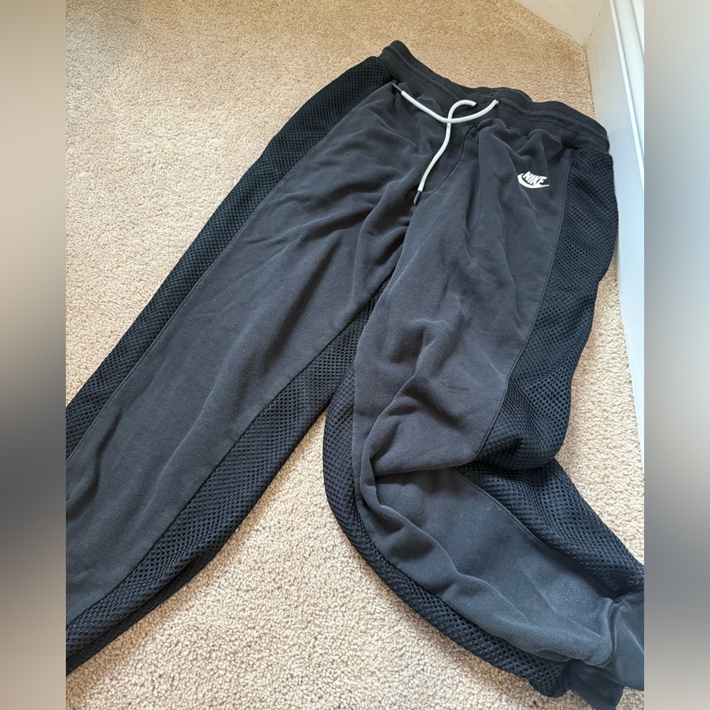 Nike Black Sweatpants with Terry and Mesh